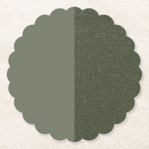 Modern Split Moss Green Paper Coaster – Customise