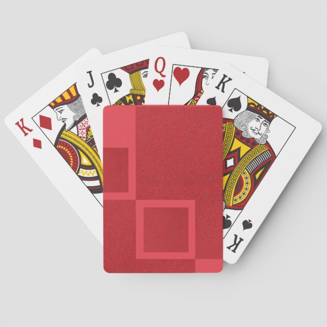 Modern Split Red Blocks Deck – Customisable Playing Cards (Back)