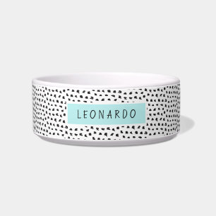 Modern Splotchy Pattern Personalised Aqua Bowl