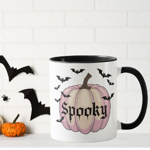 Modern Spooky Pink Pumpkin Mug