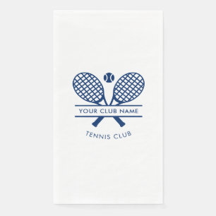 Modern Sport Club Name Tennis Racket Motif Custom Napkin
