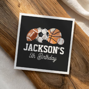 Modern Sports Birthday Party Napkin