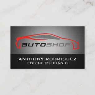 Modern Sports Car Auto Shop Business Card