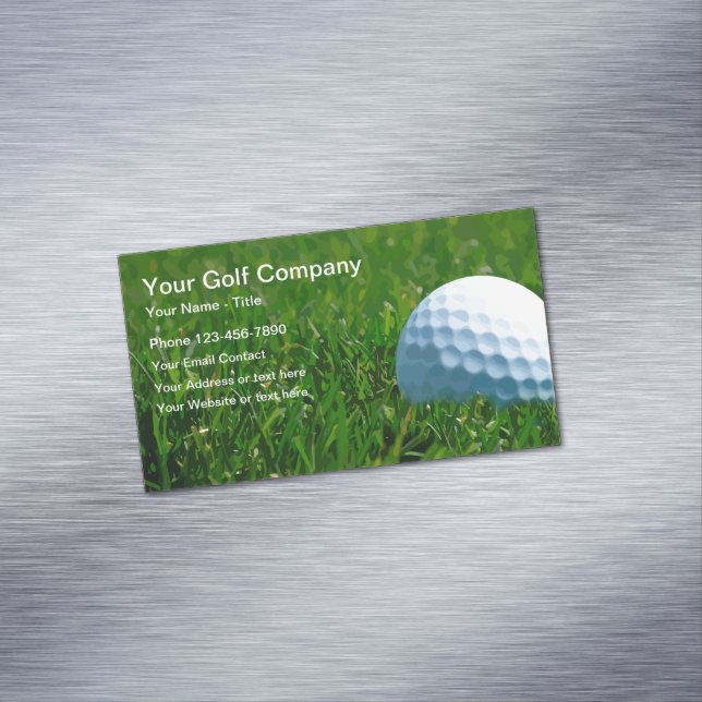 Modern Sports Golf Theme Magnetic Business Cards (In Situ)