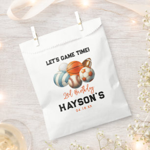Modern Sports Kids 2nd Birthday party Favour Bag