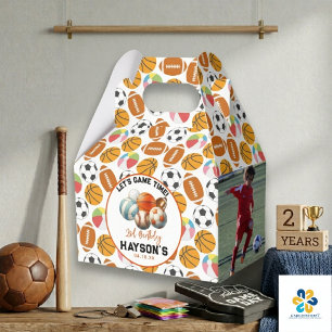 Modern Sports Kids 2nd Birthday party Favour Box