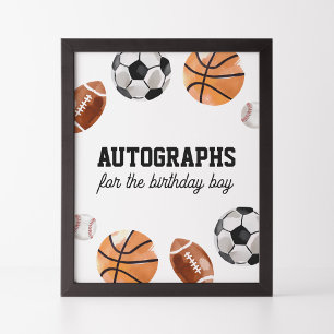 Modern Sports Kids Birthday Autographs Sign
