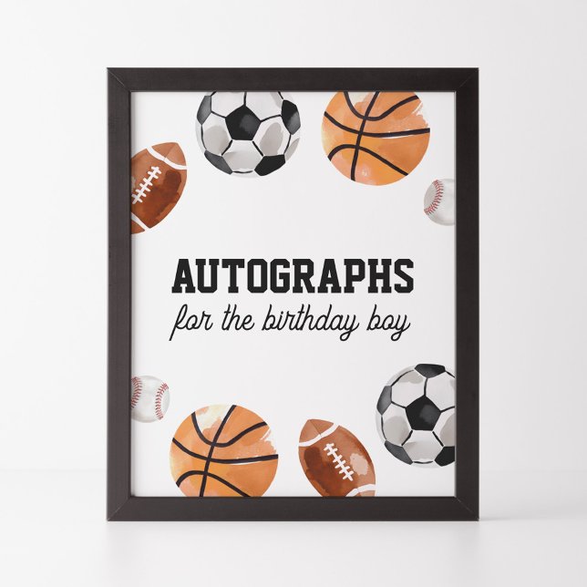 Modern Sports Kids Birthday Autographs Sign (Creator Uploaded)
