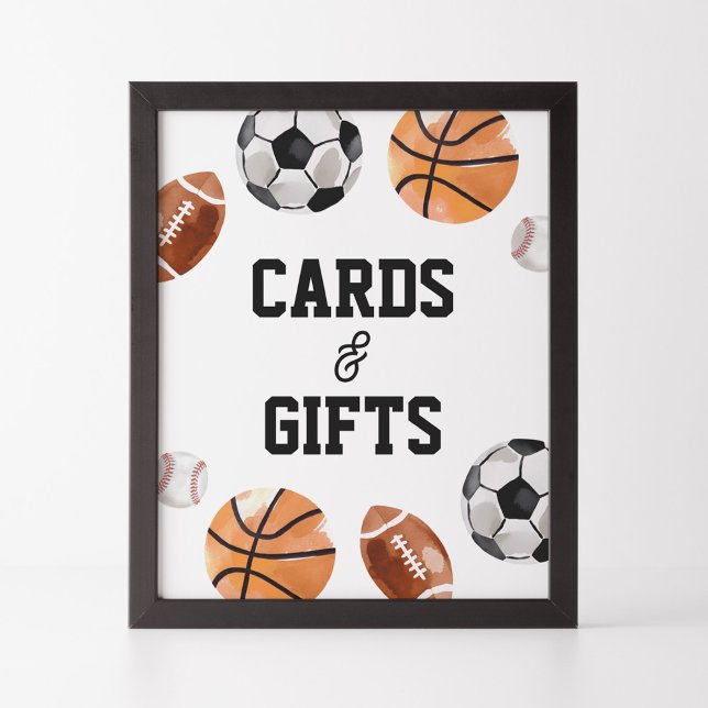 Modern Sports Kids Birthday Cards and Gifts Sign (Creator Uploaded)