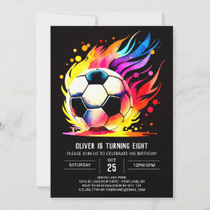 Modern Sports Printable Kids Birthday Invitation