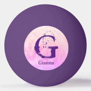 Modern Sports Purple Pink Golfer Lover Monogram Ping Pong Ball
