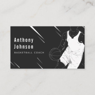 Modern Sports Style Professional Basketball Coach  Business Card