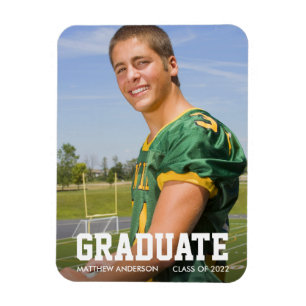 Modern Sporty Graduation Announcement Photo Magnet