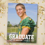 Modern Sporty Graduation Announcement Postcard<br><div class="desc">Modern Sporty Graduate Photo Graduation Announcement Postcard</div>
