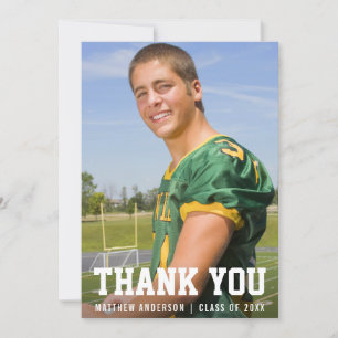 Modern Sporty Graduation Thank You Photo Card