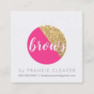 MODERN SPOT LOGO hand lettered script bright pink Square Business Card