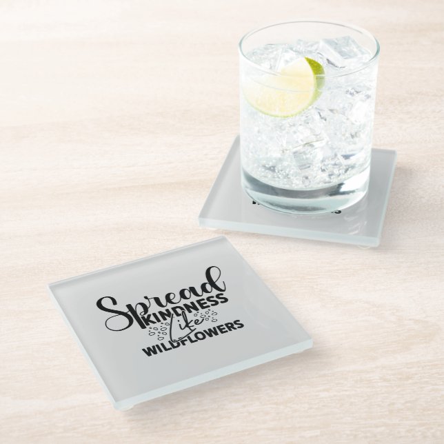 Modern Spread Kindness  Glass Coaster (Angled)