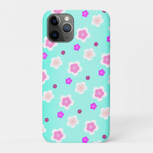 Modern Spring aqua gradient purple floral pattern  iPhone 11 Pro Case