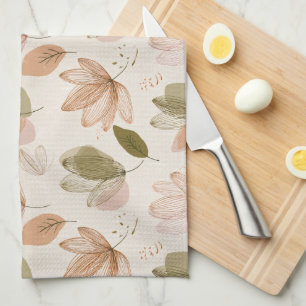 Modern Spring Botanical Floral Kitchen Towels