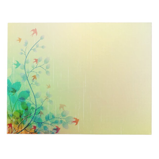 Modern Spring Floral Abstract Art Notepad (Front)