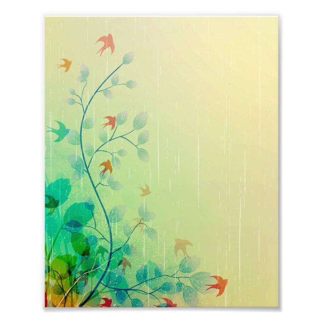 Modern Spring Floral Abstract Art Photo Print (Front)
