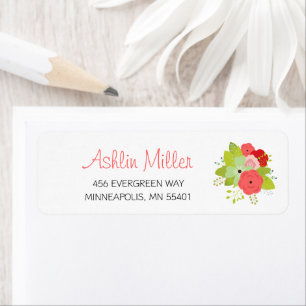 Modern Spring Floral Bouquet Return Address Label