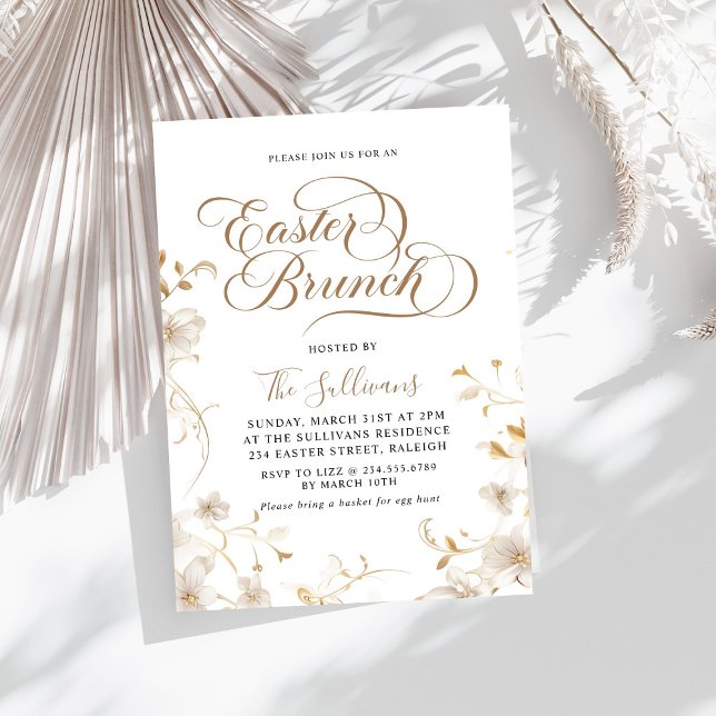 Modern Spring Floral Easter Brunch Invitation (Creator Uploaded)