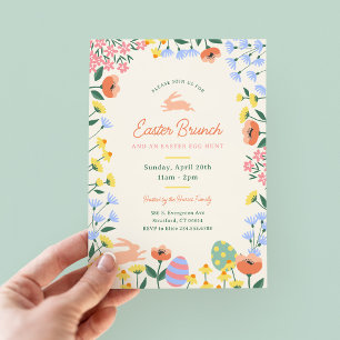 Modern Spring Floral Easter Brunch Invitation