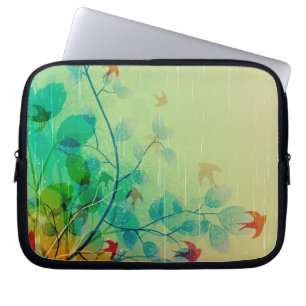 Modern Spring Floral Wedding Laptop Sleeve