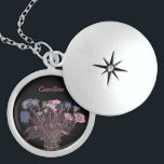 Modern Spring Flower Illustration   Custom Name Locket Necklace<br><div class="desc">A pretty, original flower illustration for spring! Enjoy this colourful, modern range of sweet spring flowers to add some charm to your gifts for your close friends and family! Perfect for someone who loves colourful flowers!This is a unique flower design by South African artist and illustrator Linda Kavalsky.</div>