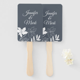 Modern Spring Flowers. Couple Names Typography. Hand Fan