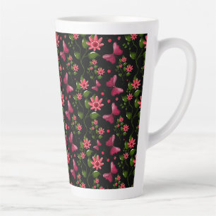 Modern Spring Garden Butterfly Floral Notebook Latte Mug