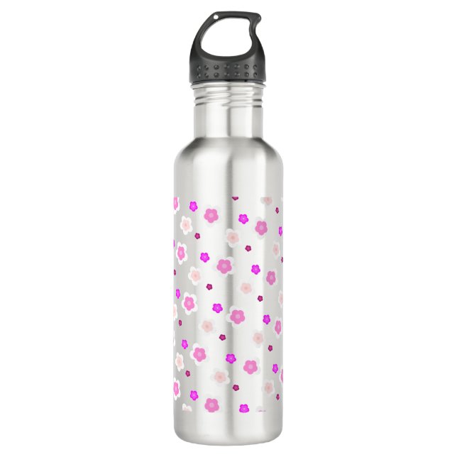 Modern Spring gradient purple flora pattern  710 Ml Water Bottle (Front)