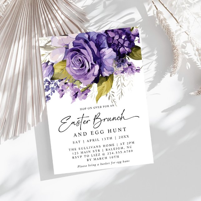Modern Spring Lilac Floral Easter Brunch Invitation (Creator Uploaded)