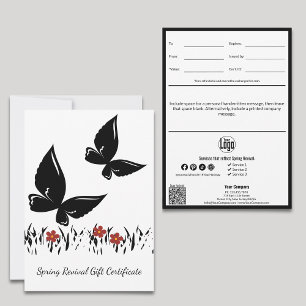 Modern Spring Revival Business Gift Certificate