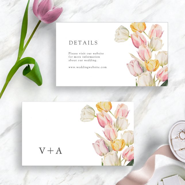 Modern Spring Wedding Detail Enclosure Card (Modern Spring Wedding Detail Enclosure Card Monogram by Painted Paperie
)