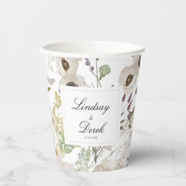 Modern Spring Wedding  Paper Cups (Front)