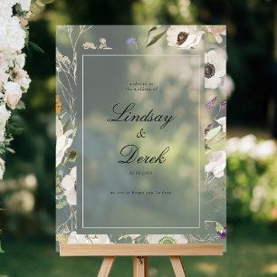 Modern Spring Wedding Welcome Acrylic Sign