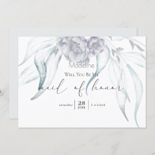Modern Springtime Eucalyptus Matron of Honour Invi Invitation