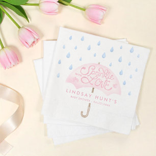 Modern Sprinkle Baby Shower Pink Napkin