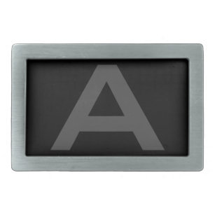 Modern square belt buckle with custom name initial