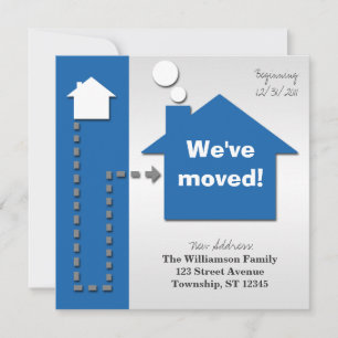 Modern Square Bold Blue Moving Announcements