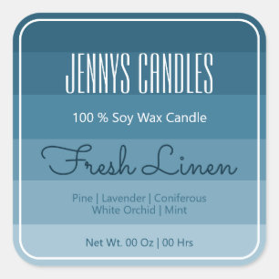 Modern Square Border Pastel Rainbow Ombre Blue Sticker