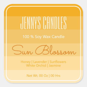 Modern Square Border Pastel Rainbow Ombre Yellow Sticker