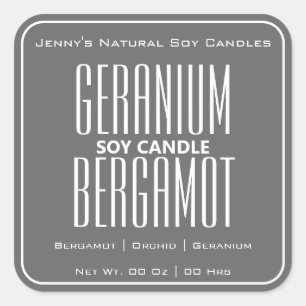 Modern Square Border Simple Dark Grey Candles Sticker