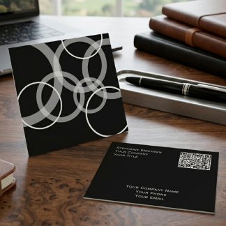 Modern Square Business Card with Geometric Circles
