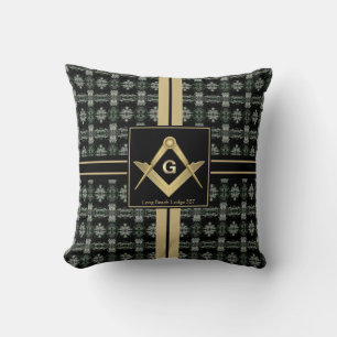 Modern Square & Compass Masonic Cushion