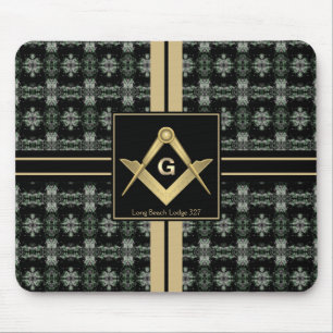 Modern Square & Compass Masonic Mouse Pad