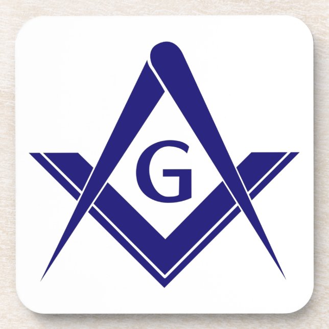 Modern Square & Compasses Coaster (Front)