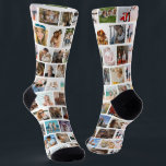 Modern Square Grid Photo Collage Family Friends Socks<br><div class="desc">Calling all sock lovers! Put a unique spin on your sock collection with our custom photo collage pair of socks. Our design template is made with a square insta photo grid, making it easy to create the perfect personalised pair. Whether it's a treat for yourself or a thoughtful gift for...</div>